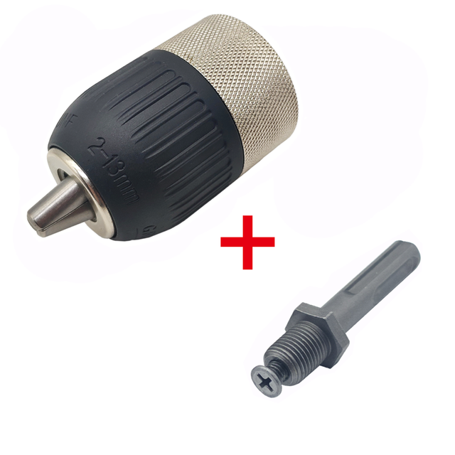 3-Jaw Keyless Drill Chuck 1/2inch 2-13mm 1/2-20UNF Quick Change Adapter SDS-Plus Shank 1/4" Hex Square For Hammer Drill: Chuck and SDS PLUS