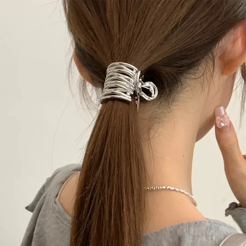 Clip de cola de caballo alta para mujer, pinza de pelo de Metal a la , pinzas para niñas, horquilla fija, pinza, accesorios para el cabello, para la cabeza