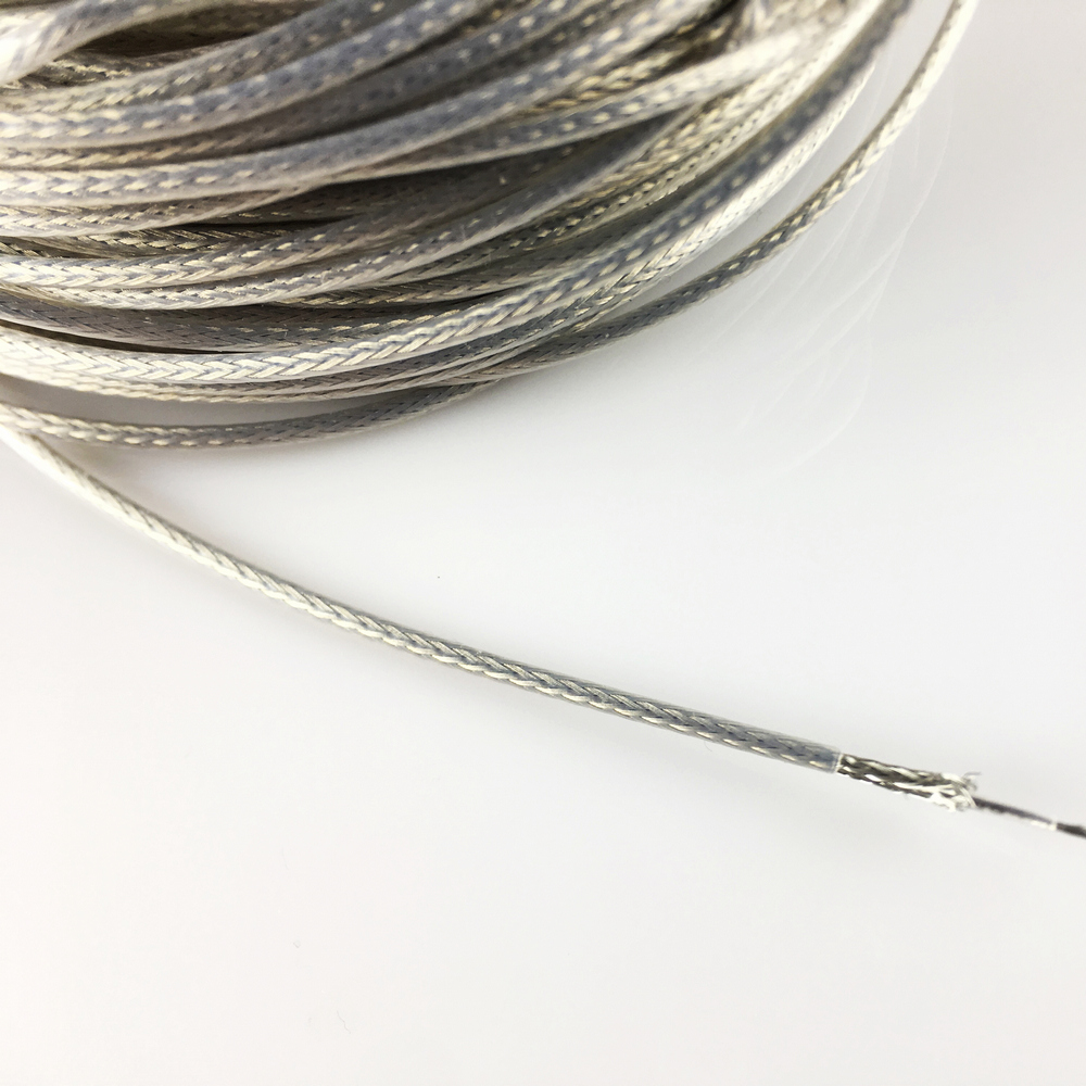 Ptfe iltfri kobber forsølvning flettet skærmet ledning til elektrisk guitar bas pr. meter (  #0056 )  lavet i korea