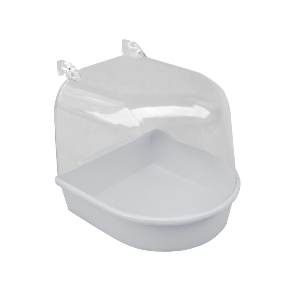 Water Bath Tub For Pet Parakeet Birds Parrots Cage Hanging Accessory Bowl Bird bath Pet Birds Cage Hanging Bathtub Shower Bird: white