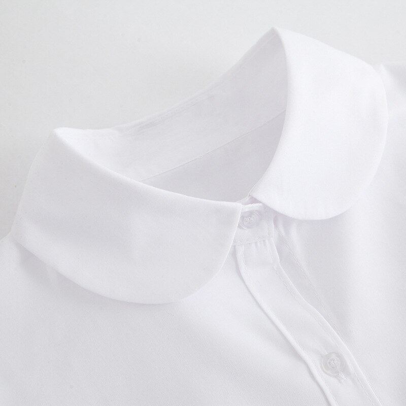 Chemise d'uniforme JK de Style collégien japonais, chemise à col rond pour femme, chemise à manches longues, col de pilule de travail, uniforme scolaire, chemise de classe