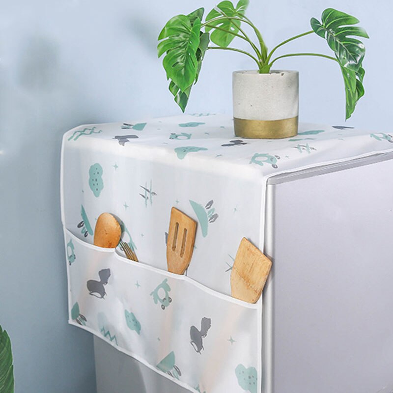 Waterproof Washing Machine Coat Dustproof Refrigerator Cover Animal Fruit Pattern Sun Dust Protection Case Household Accessories