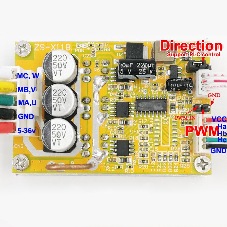 DC 5-36V 350W BLDC Drie-Fase Borstelloze (Met Hall) motor Controller Borstelloze Sensor Motor Driver