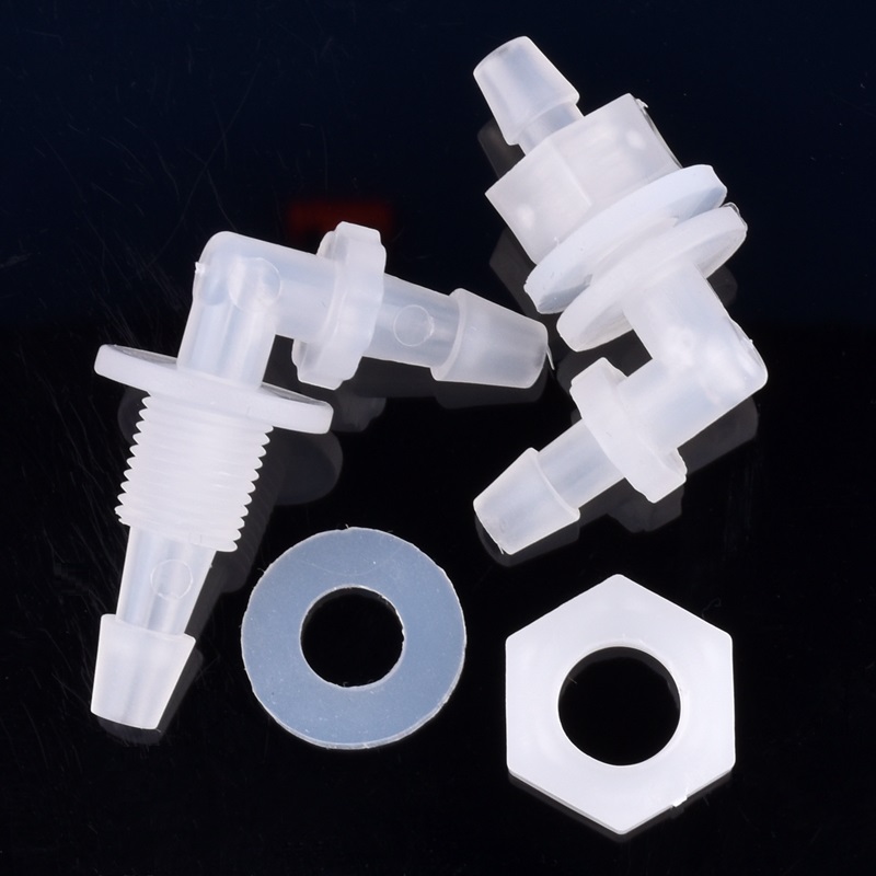 Connecteur coudé perforé pagode + joint en Silicone, adaptateur de réservoir d'aquarium, Joint de tuyau d'eau de jardin M6 ~ G1/2 à 2.4-11.1mm, 5 à 200 pièces