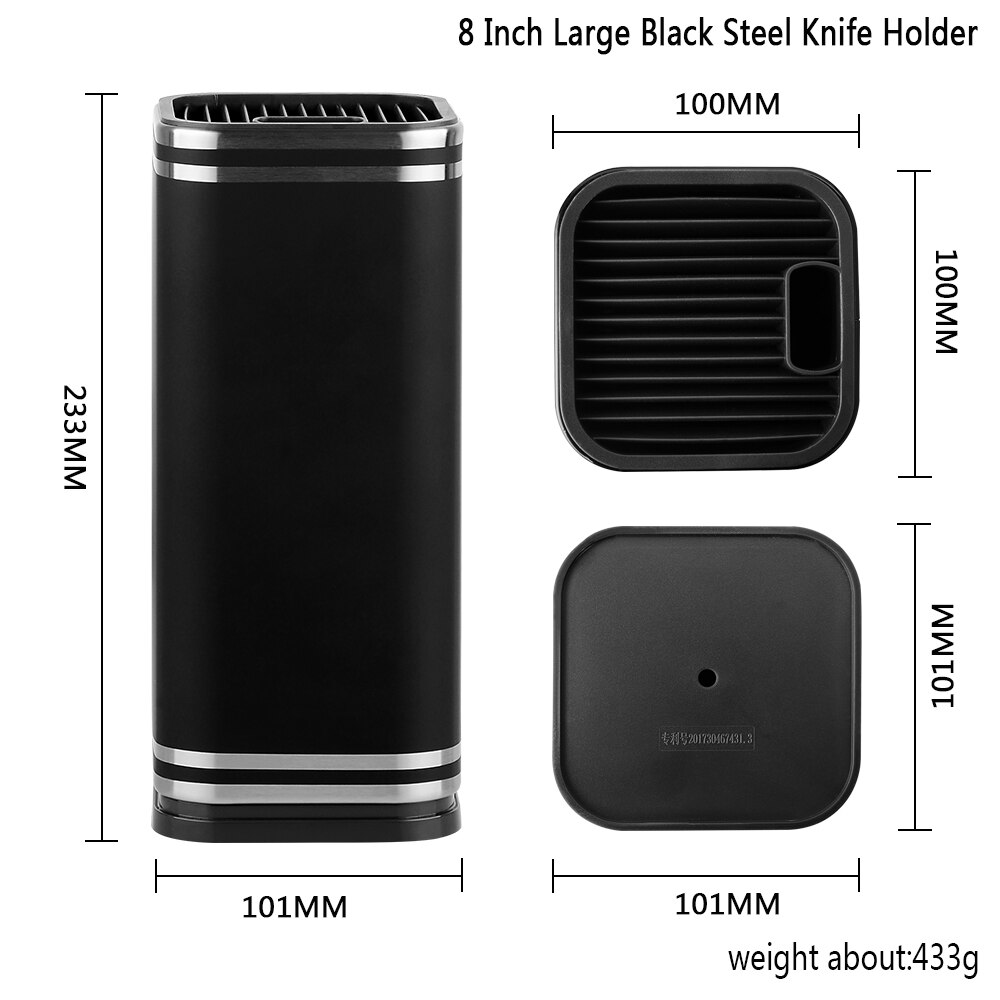 6"8" Stainless Steel Kitchen Knife Holder Storage knife block knife stand Cooking Knife Block Kitchen Accessories: black knife holder