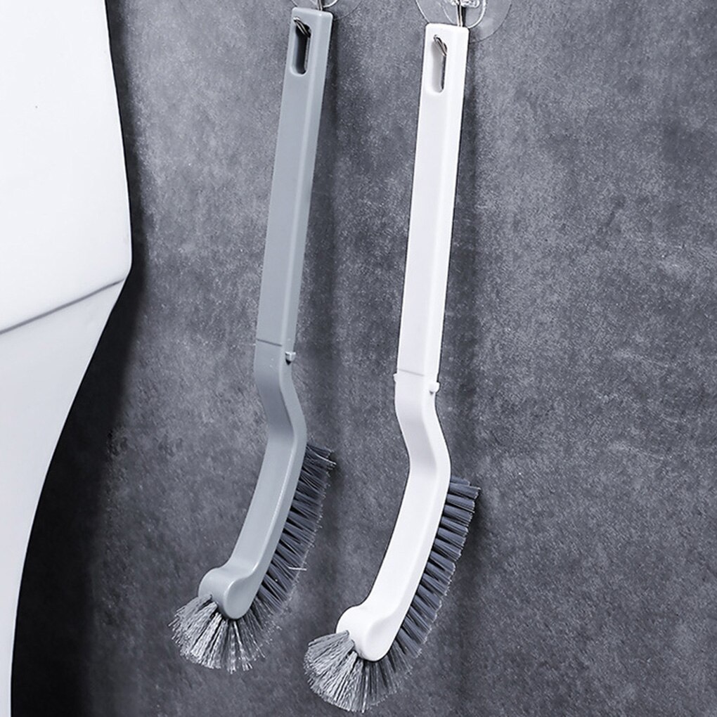 Strong Toilet Cleaning Brush Plastic Scrubber Curved Clean Side Bending Handle Corner Brush Bathroom WC Cleaning Toilet Supplies