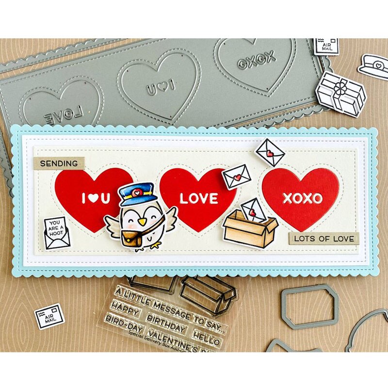 Heart Envelope Box Metal Cutting Dies&Cordinating Stamps For Scrapbooking Craft Die Cut Card Making Embossing Stencil 05