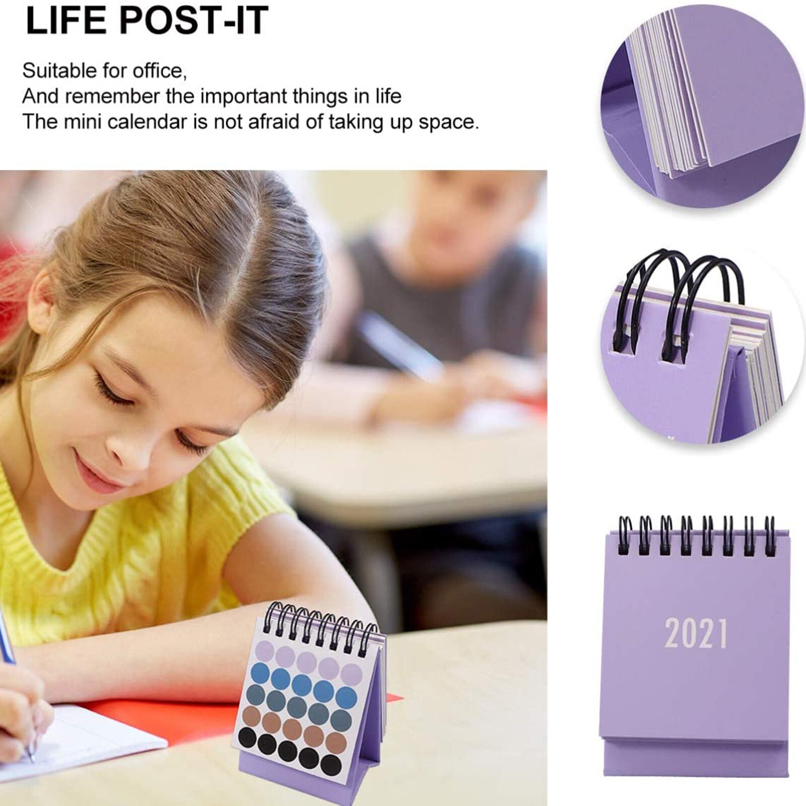 Desktop Mini English Calendar Portable Foldable Paper Calendar Multipurpose Daily Scheduler Table Planner Yearly Agenda