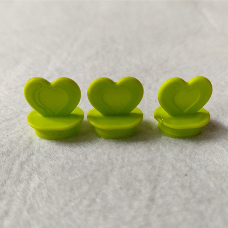 500Pcs Netto Rode Creatieve Colofull Hart Vorm Stopper Takeaway Verpakking Melk Thee Beker Deksel Stoppers Lekvrij Liefde Plastic Plug: light green