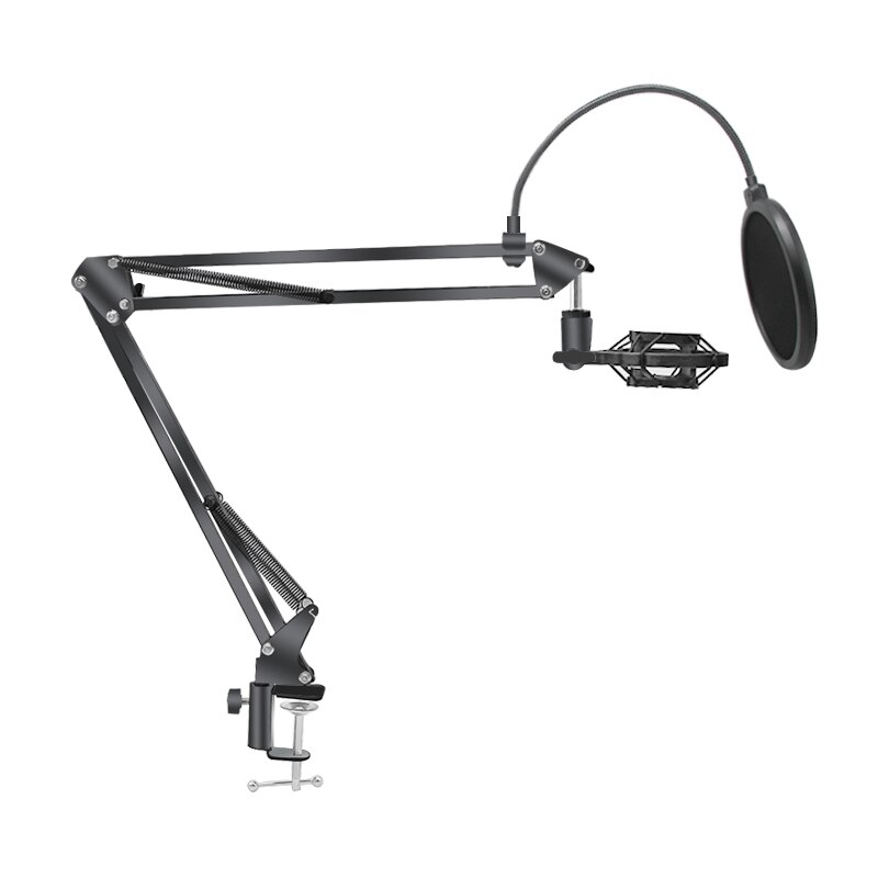 Microphone Scissor Arm Stand Recording Holder Tripod Microphone Stand F2 With A Spider Cantilever Bracket Universal Shock Mount: WK001-4