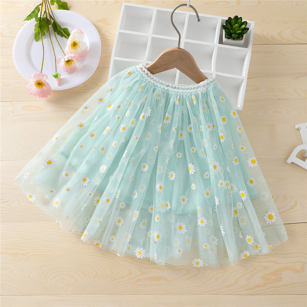 1-6T Baby Meisje Leuke 3-Layer Tutu Rok Romantische Zoete Peuter Daisy Print Elastische Taille Midi tule Prinses Rok Paars Roze: A / 5T