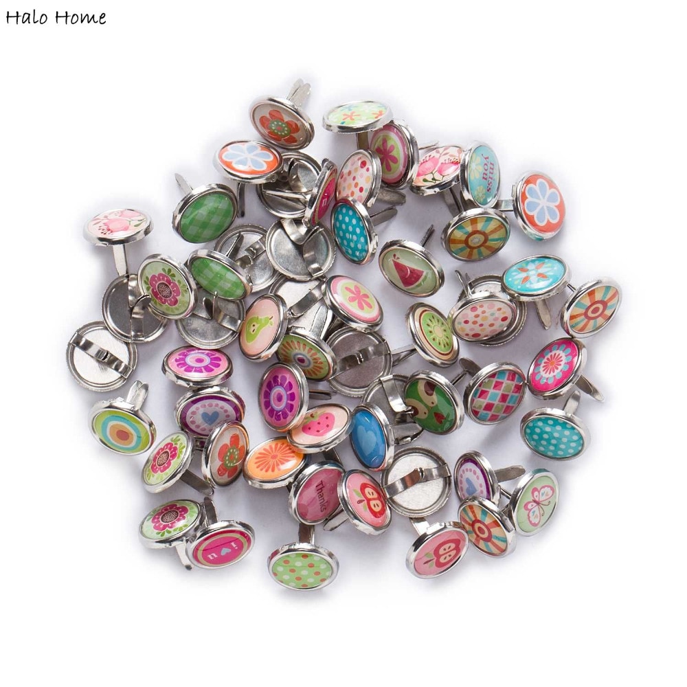 Tachuelas redondas de Metal para álbum de recortes, adornos hechos a mano, fabricación de tarjetas, remaches decorativos, 9-25mm, 10 Uds.