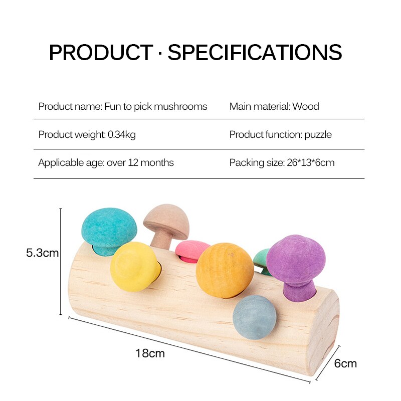 Puzzle Mushroom Picking Game Developmental Shape Matching Assembly Grasp