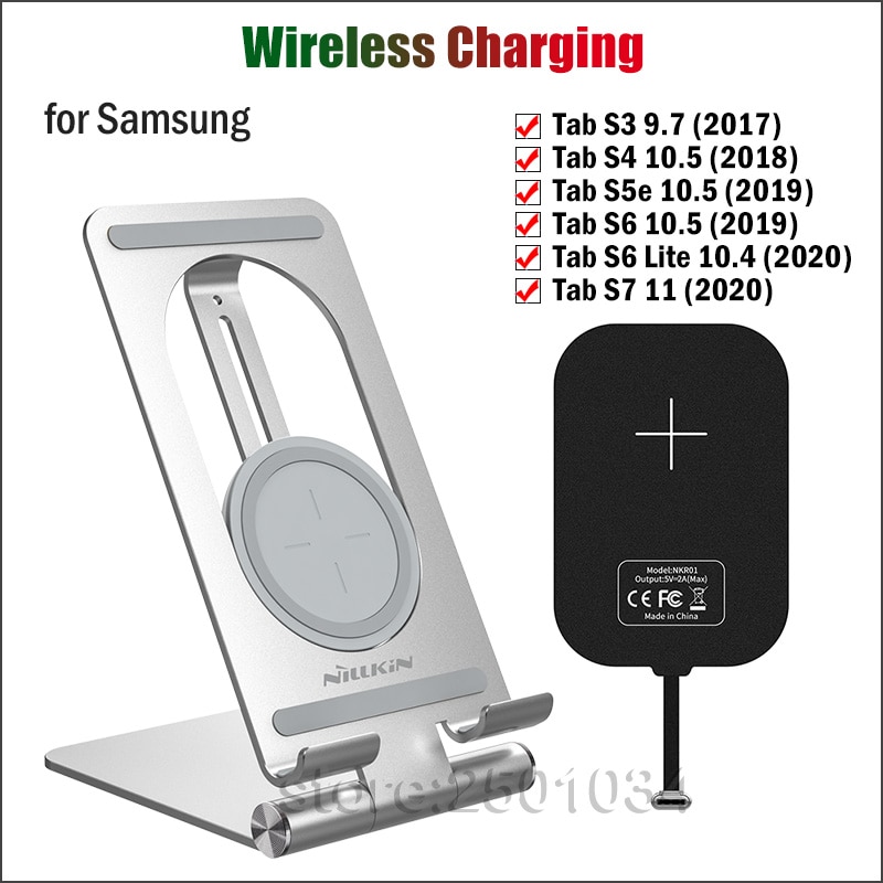 Nillkin Fast Wireless Charging Stand for Samsung Galaxy Tab S7 S6 Lite S5e S4 S3 10.4 10.5 Qi Wireless Charger+10W USBC Receiver