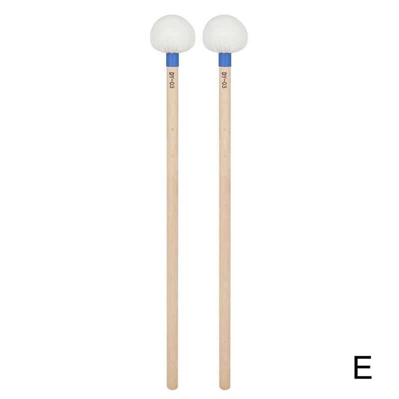 1 Pair Symphony Timpani Mallets Percussion Drum Sticks Felt Wood Handle Soft With Instrument Maple R6t6: Blue