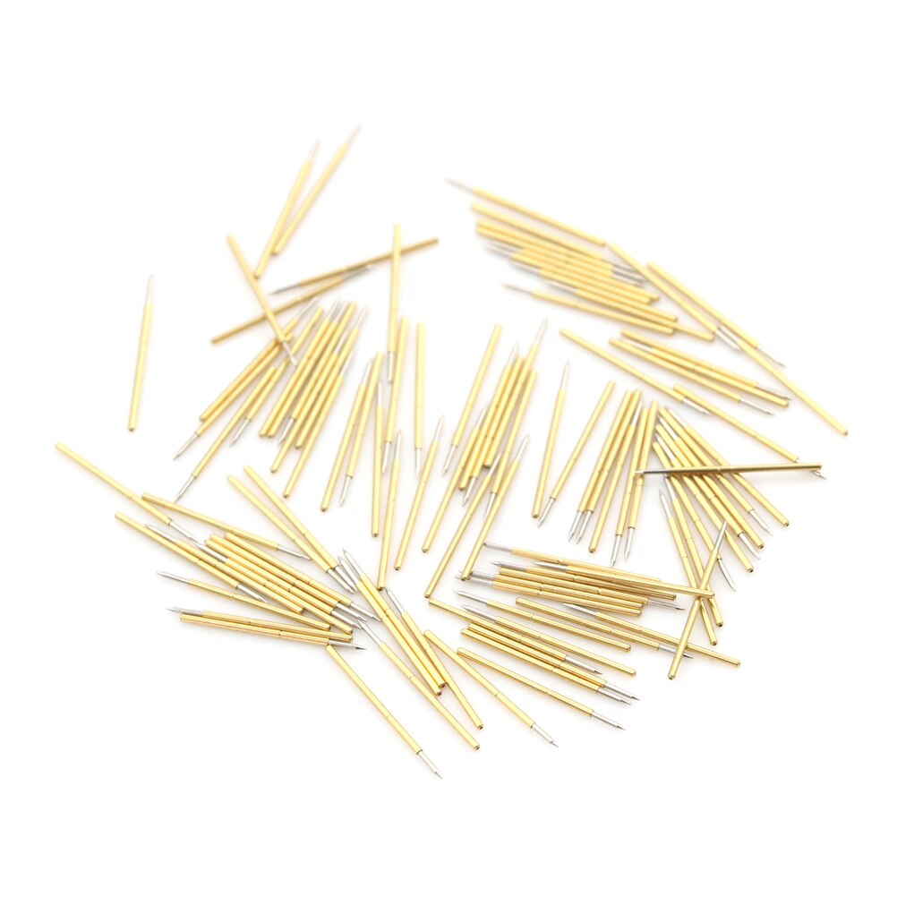 3A 100Pcs/Bag Stainless Steel Spring Test Probe Pogo Pin P50-B1 Dia 0.5mm Length 16.35mm