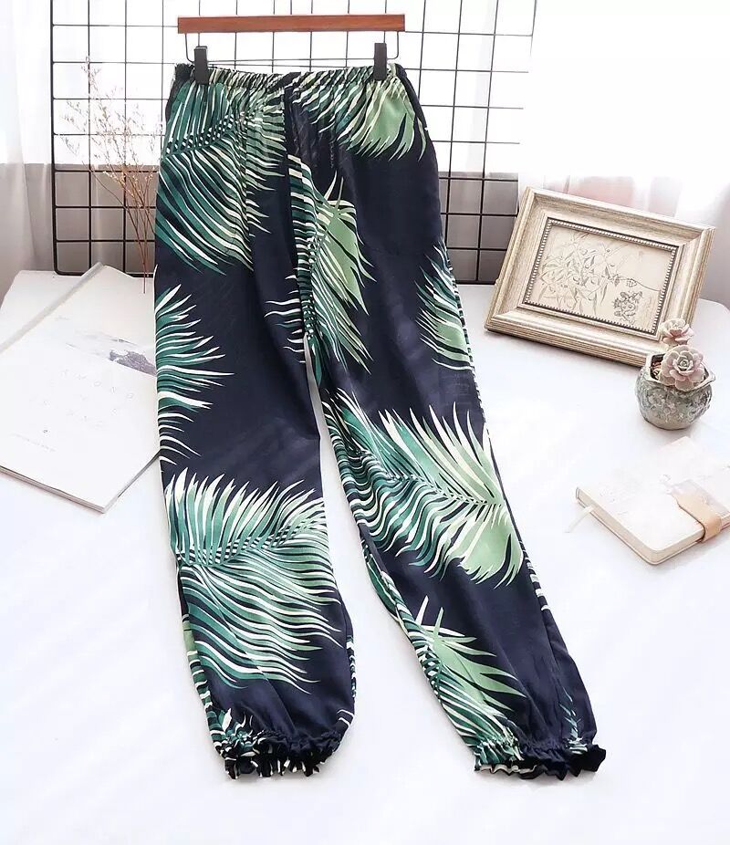 Pantalon d'été léger en coton pour femme, chambre à coucher, tenue élastique, collection , collection décontracté: 20 / XXL
