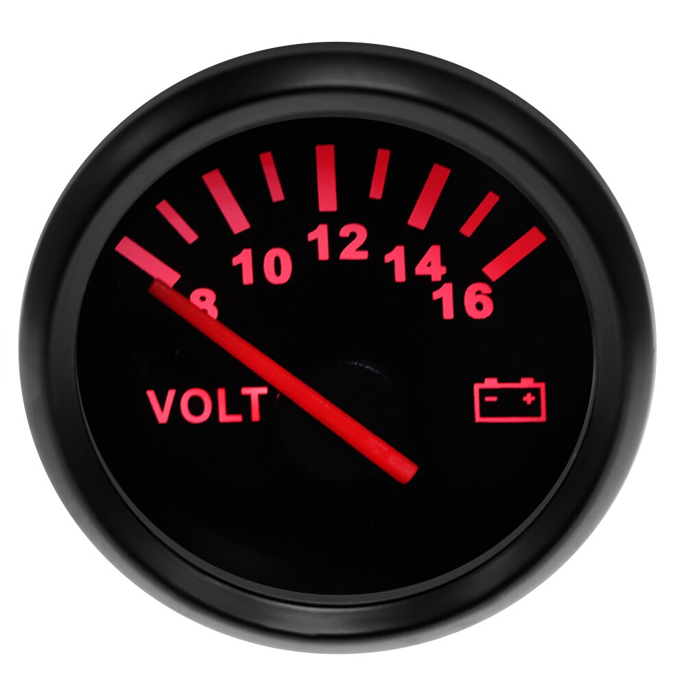 Vattentät auto bil voltmätare mätare 52mm visar spänning motorcykel båt bil voltmätare indikator instrument 8-16v 16-32v