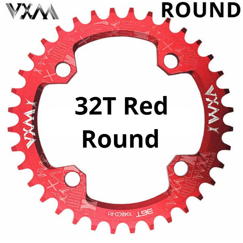 Plato ancho estrecho y ovalado vxm para bicicleta de montaña , 104bcd , 30t 32t 36t 34t 38t piezas de placa dentada, 104bcd .: 32t rondas rojas