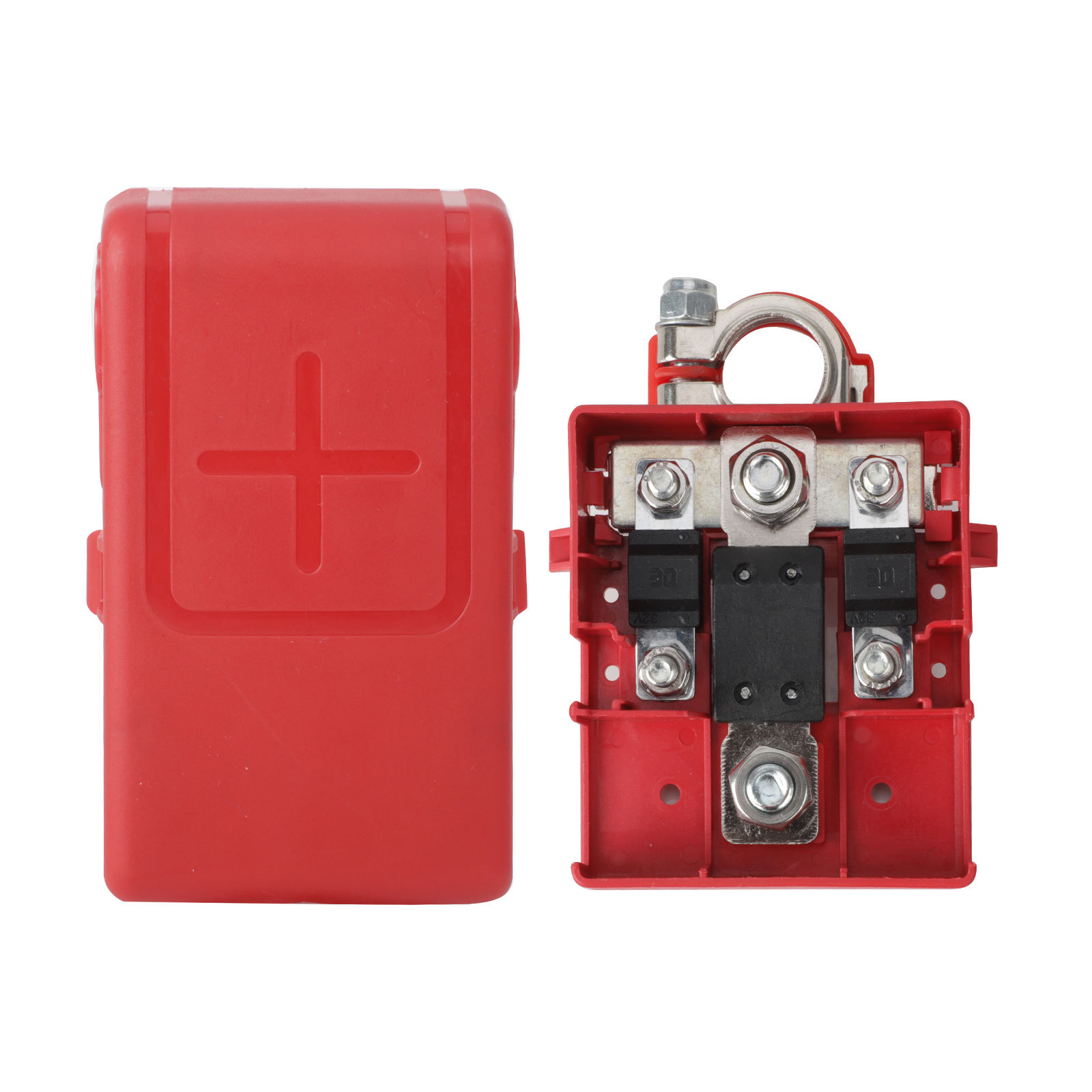 32V 400A Car Quick Release Fused Battery Distribution Terminal Clamp Connectors: Red