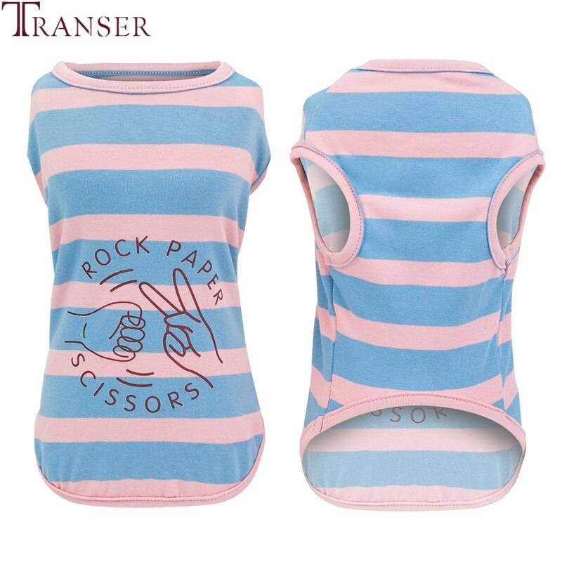 Transer ROCK papier lettre imprimer rayé chien gilet petit chien vêtements d'été chiot débardeur 205
