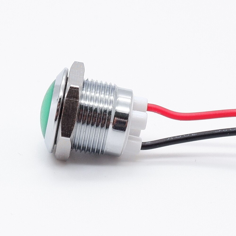 12mm Waterproof LED Metal Warning Indicator Light Pilot Signal Lamp IP66 3V 5V 6V 9V 12V 24V 220v Red Yellow Blue Green White