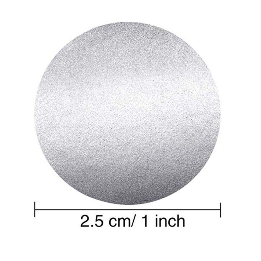 1 Roll 300pcs Scrape DIY Adhesive Sticker Round Label Paper Decals Silver Bag Stickers Party Favor