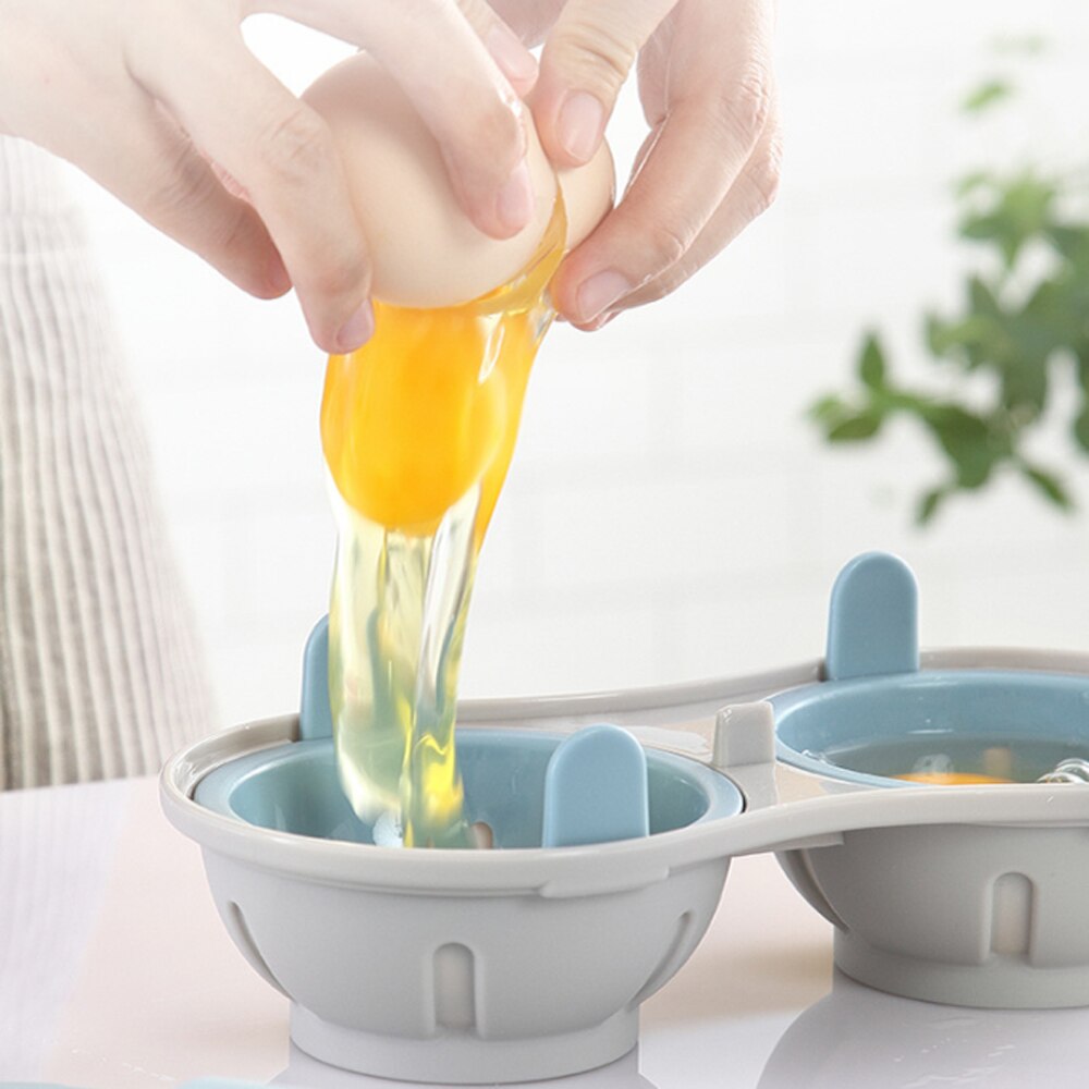 Double Cup Egg Pot Pancake Maker Poaching Pods Boiler Eggs Mold Egg Poacher Microwave Ovens Pan Cooking Tool Kitchen Accesorioes