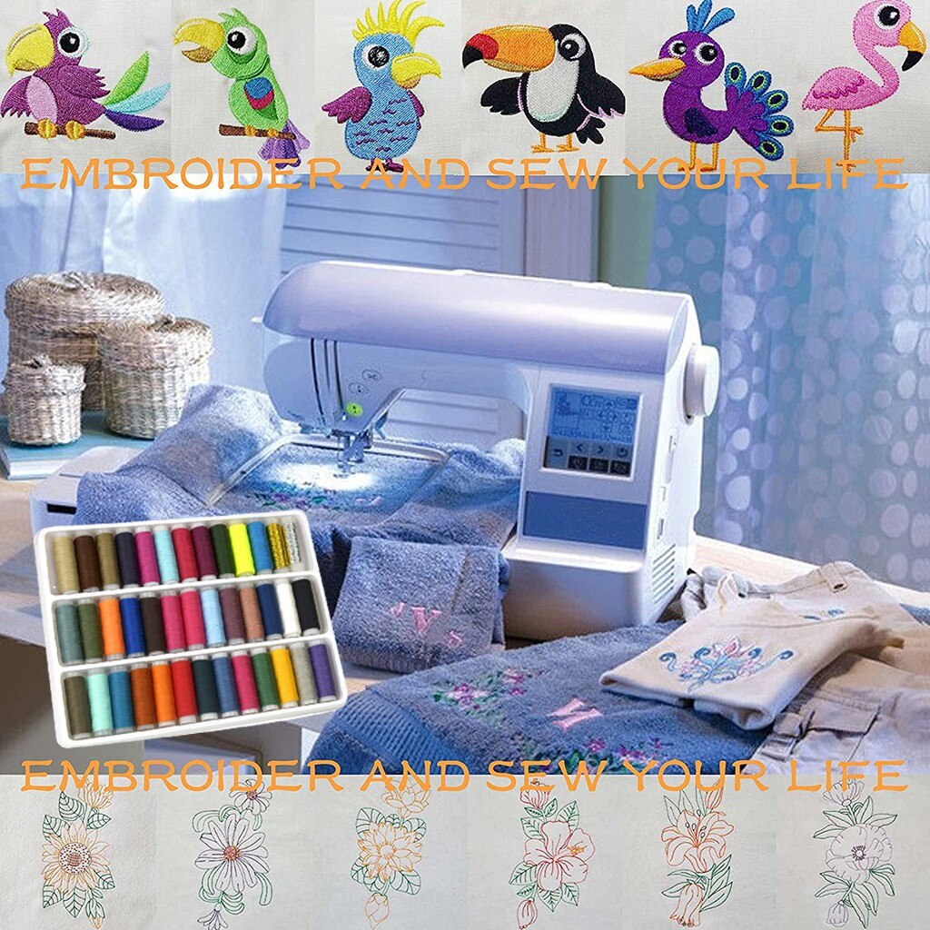 39 Color Set Small roll household Sewing Threads Spools hand stitching embroidery thread clothes bedding sew tools #25