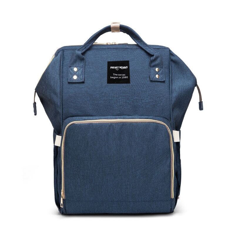 Usb Luiertassen Rugzak Opvouwbare Zonnebrandcrème Baby Bed Wieg Tas Grote Capaciteit Isolatie Verpleging Wandelwagen Zak Met Aankleedkussen: Dark Blue