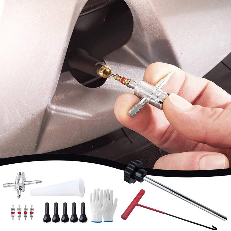 Autoband Installer Tool Valve Remover Tool 13 Stuks Ventiel Tool Kit Reparatie Tool Quick Change T-haak Vervanging Auto Accessoires