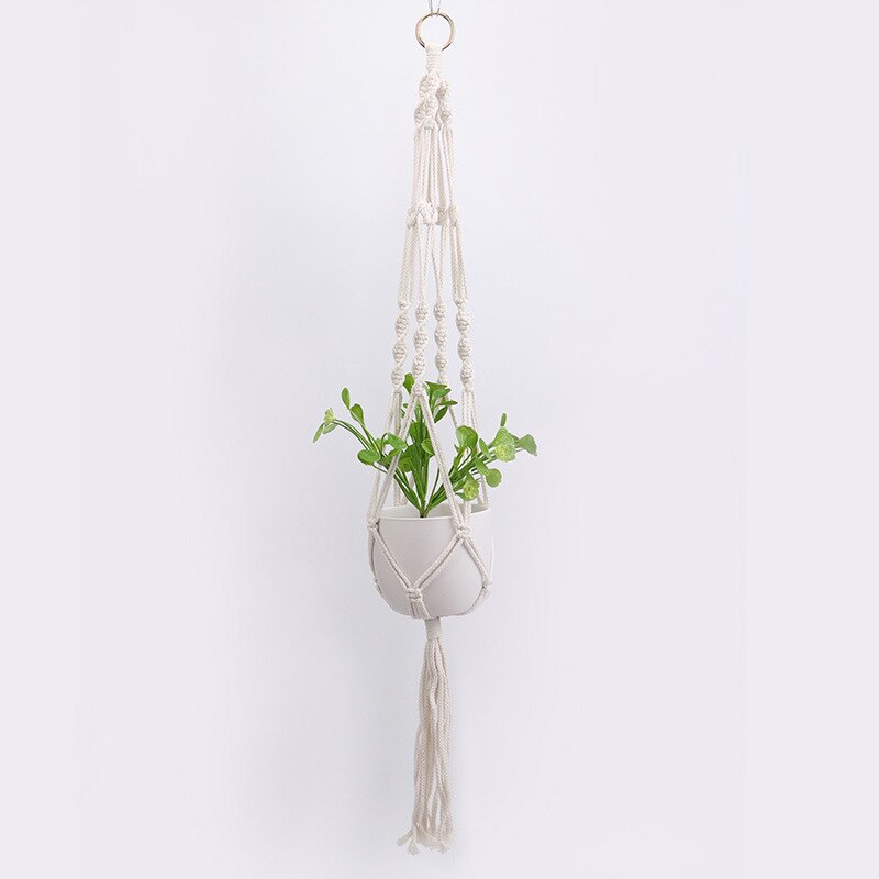 Gardening Pots Net Bag Hanging Basket Hand-Woven Cotton Rope Flower Pots Hanging Planter American Home Gardening Supplies