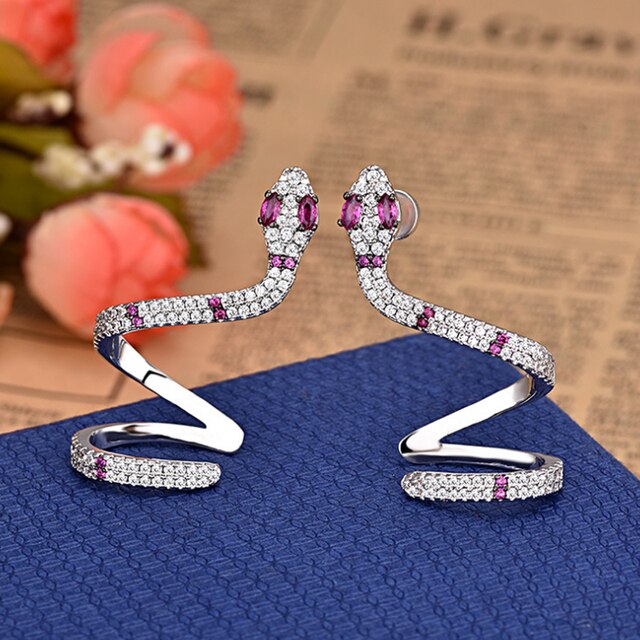 JIN &Ampere; JU Lässig Schlange Zucht Ohrringe Für Frauen Cерьги гвоздики Ohrring Trend Schmuck Cережки необычные Ohrringe: Ohrringe-1