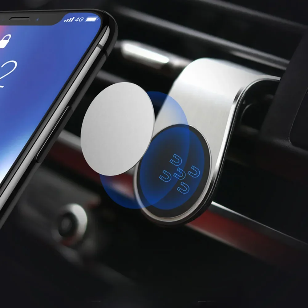 Universeller Handyhalter fürs Auto Magnetischer Clip zur Befestigung im Auto Magnetischer L-förmiger Handyhalter Passend für Alle Mobiltelefon-Modelle