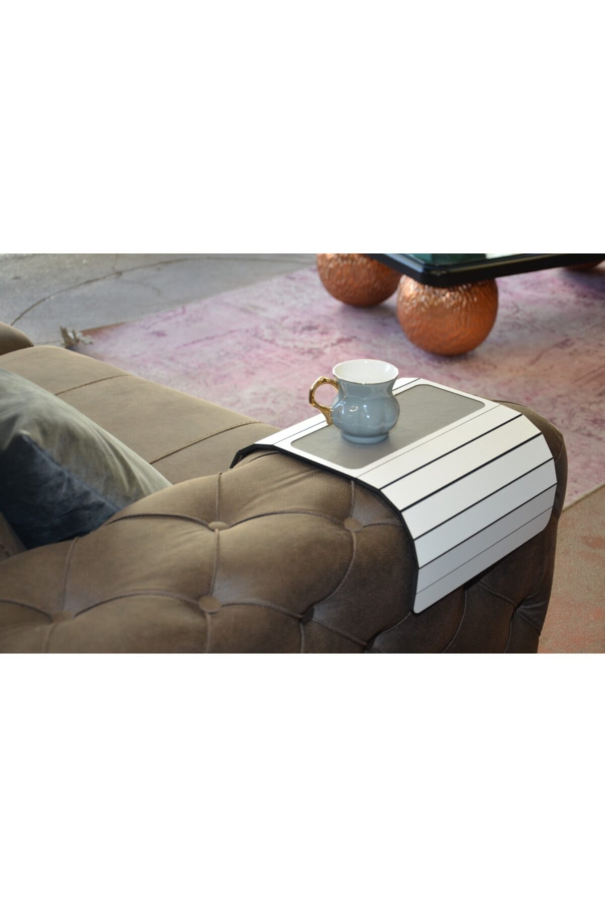 White Wood Folding Portable Side Coffee Table