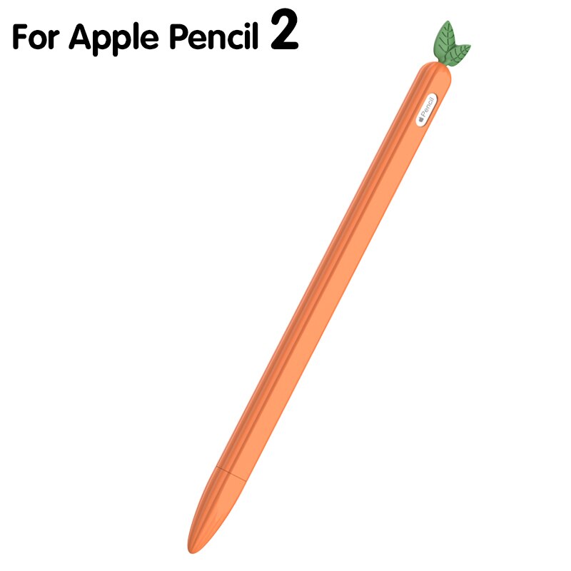 Suave lindo estuches de silicona para lápices para Apple lápiz 1 2 cubierta de cuero para iPad Tablet Touch Pen Stylus protector caso de la cubierta de la manga de la cáscara: For Pencil 2 04