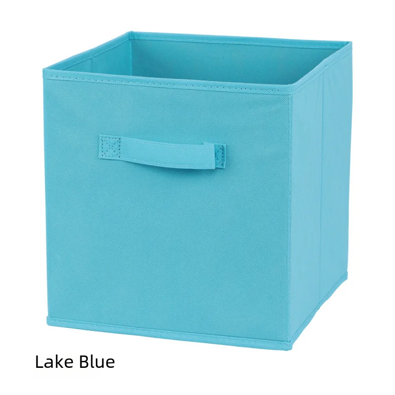 Fashionable Non-woven Fabric Storage Box No Lid Multi-functional Foldable Storage Box For Cabinet Organization: XS / SKY BLUE