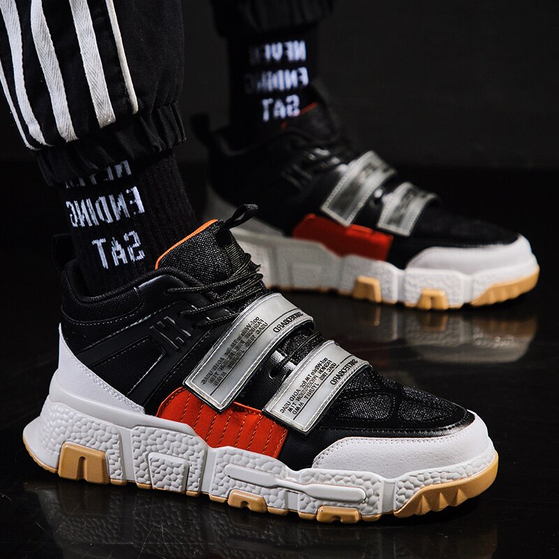 Siergan spring high top hip hop sneakers herr skor mocka läder personlighet casual man skor skor street andas