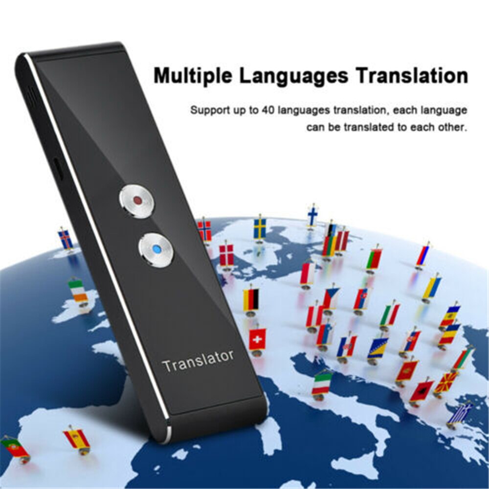 T8 portátil Mini Multi-idioma traductor inteligente 40 idiomas APP traductor Bluetooth inalámbrico de dos vías en tiempo Real instantáneo voz