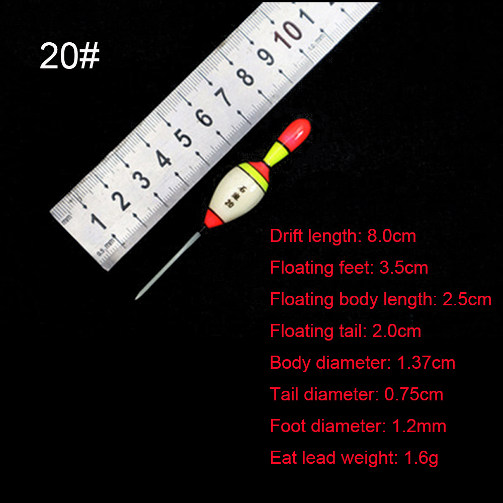 6g/8g/10g/15g/20g/30g EVA Luminous Fishing Float Long Vertical Night Lighting Fishing Floats Bobber Fishing Lure Accessories: 20