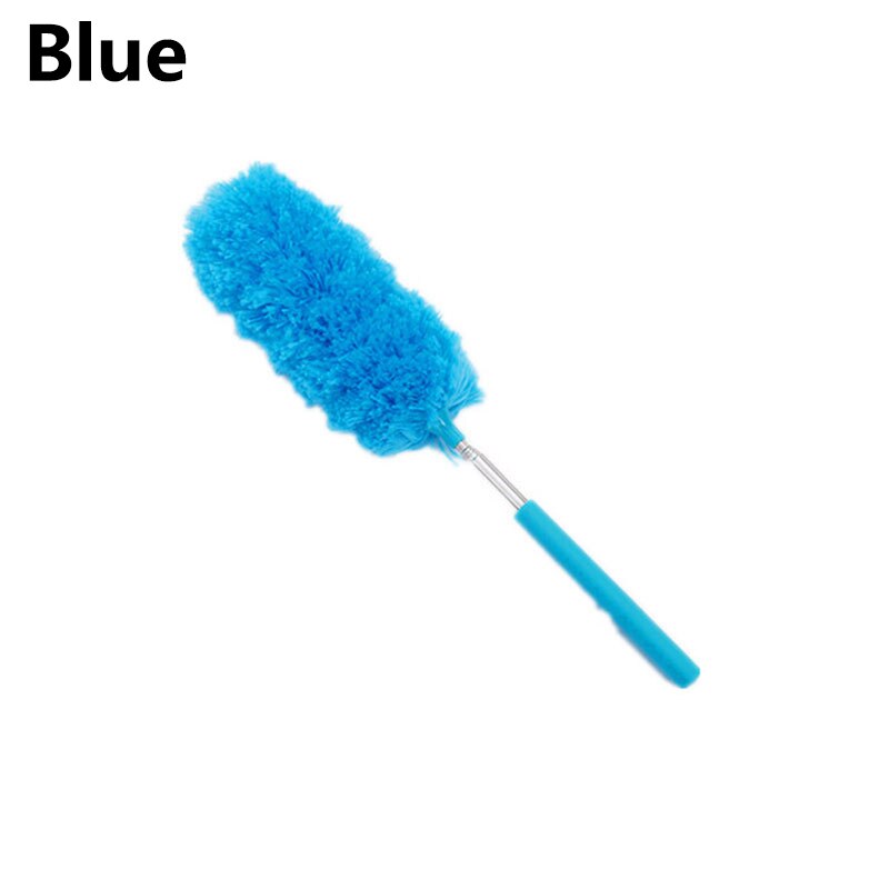 Retractable dusting duster Microfiber dust sweeping retractable feather duster Cleaning sweeping duster: Blue