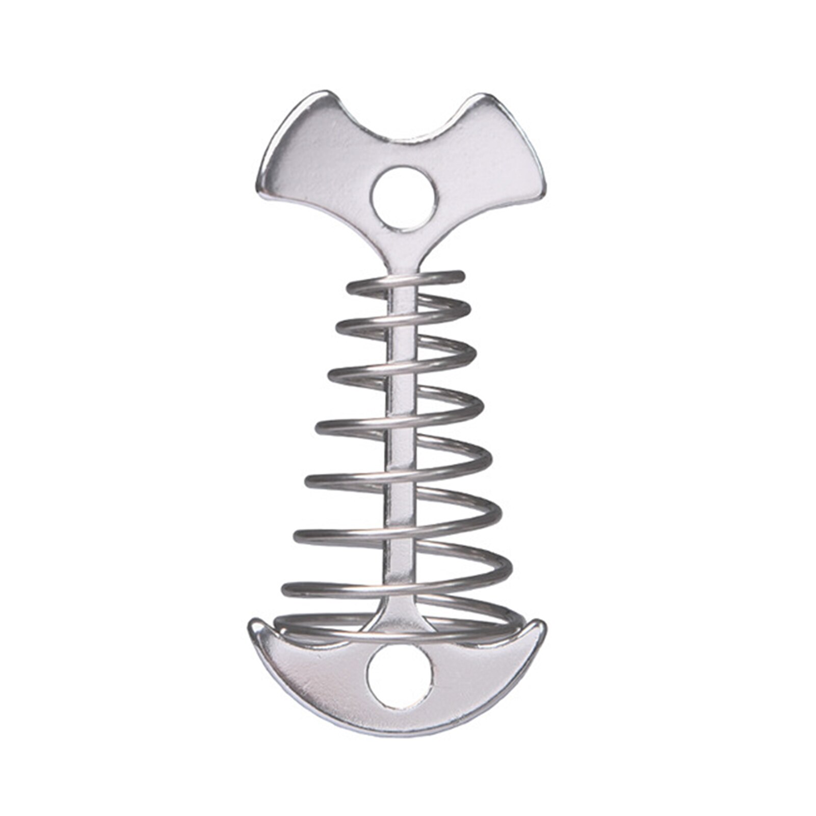 Tent Floor Nail Fish Bone Shape Spring Deck Hook Aluminum Alloy Nail Outdoor Camping Accessory Nails Fasteners: Silver