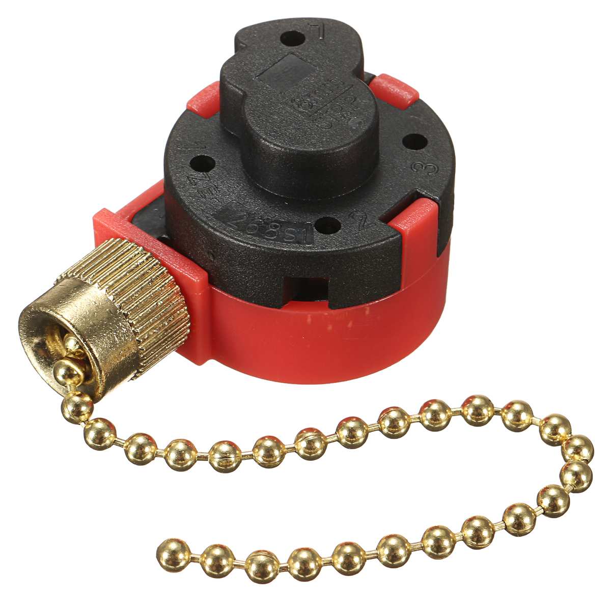 10cm interruptor de cremallera rojo 3 velocidad de tracción de Control de cadena de níquel interruptor del ventilador con la cadena de latón antiguo