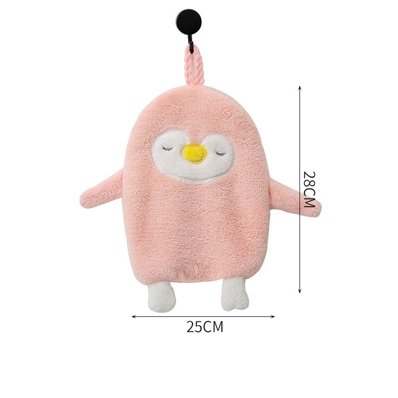 Różowy pingwin ręcznik kreskówka miękki, koralowy, aksamitny kuchnia ręczniczek robić zawieszenia dla dzieci ręcznik kąpielowy robić twarzy łazienka przybory kuchenne: B