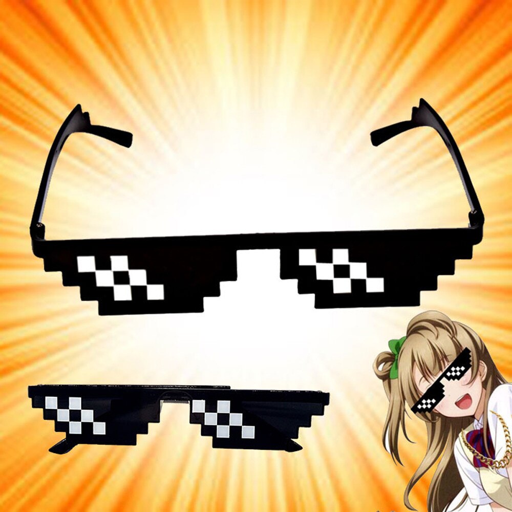 Grappige Trucs Bril Thug Life Bril 8 Bit Pixel Met Het Zonnebril Unisex Zonnebril Speelgoed Voor Kinderen Volwassenen Grappige speelgoed