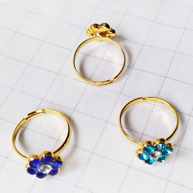 Diamond Kids Adjustable Ring Sparkling Small Diamonds Princess Jewelry Girl Favors