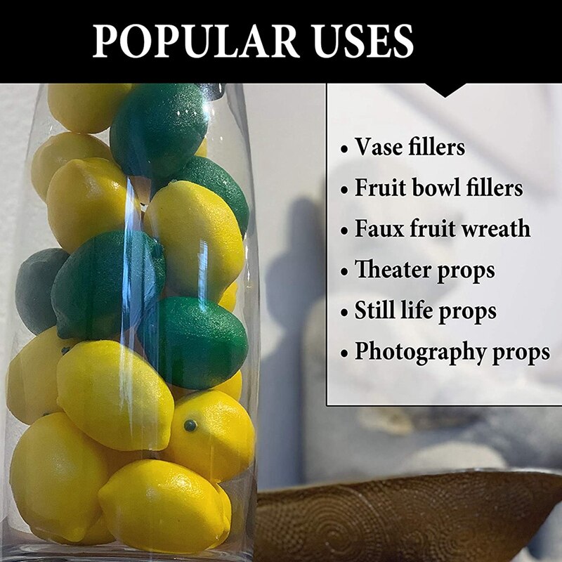 14 sztuk sztuczne cytryny sztuczna cytryna owoce dla domu dom przyjęcie w kuchni dekoracji (zielony i żółty)