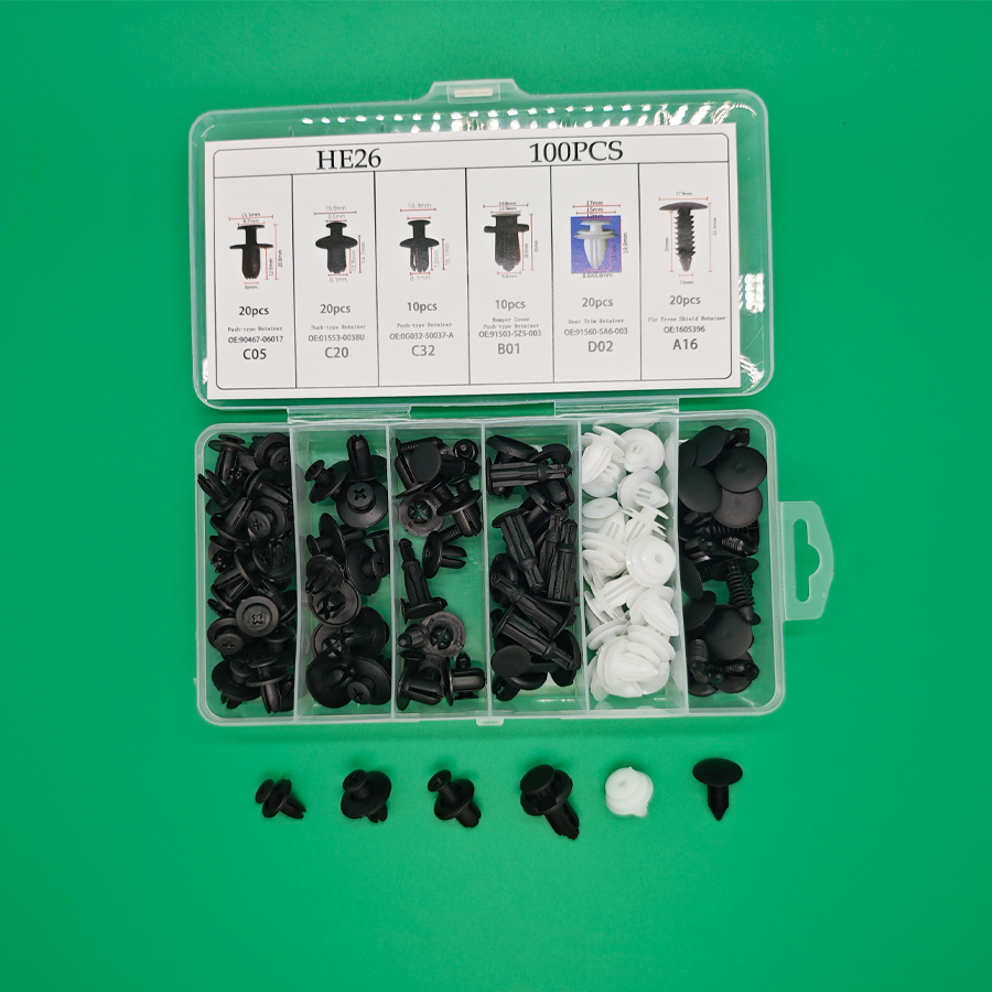 100 stücke Auto halter Clips 6 Größe Kunststoff Befestigungs elemente Kit Auto Trim Panel Clip gemischte Karosserie Stoßstange Niet Set