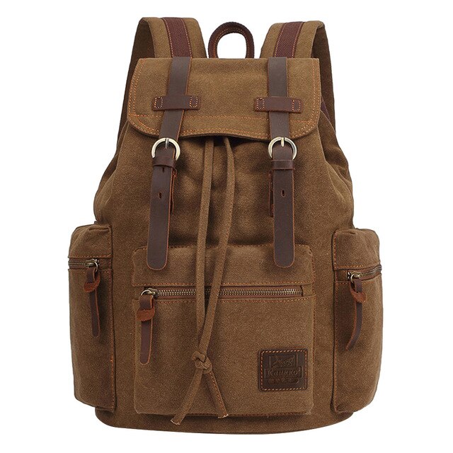 Zaini di tela Vintage ▾ borse da uomo e da donna studenti di viaggio casuale per escursionismo zaino da campeggio da viaggio Mochila Masculina: cachi