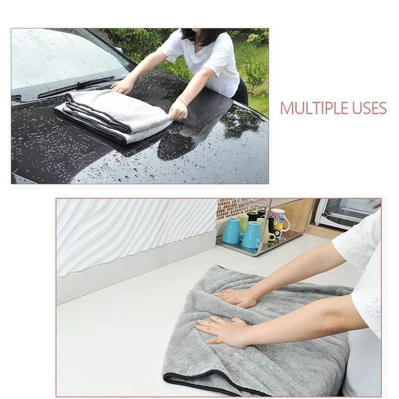 Chiffon de lavage de voiture en microfibre | Serviette de nettoyage automatique, soin de porte fenêtre, forte Absorption d'eau pour accessoires de voiture à domicile
